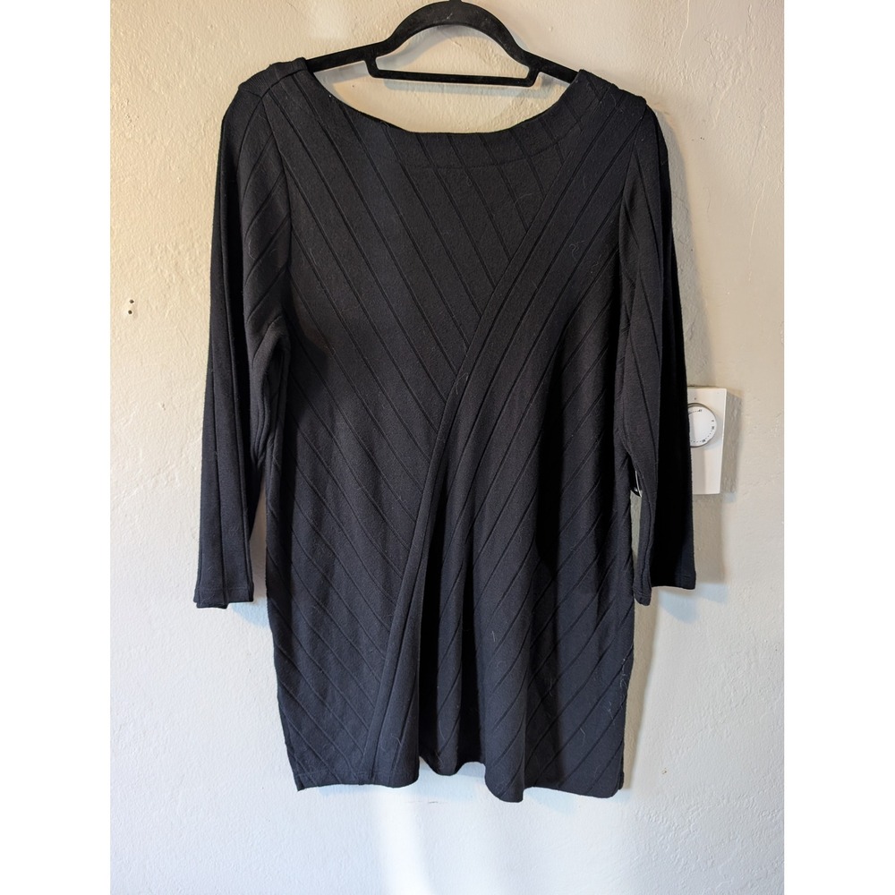 Rafaella NWT Black Ribbed Knit Tunic Sweater Top Size Small $79